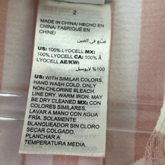 Chicos Gauze Button Up Top Women’s Size 2 US Large Pink Stripe Beachy - Picture 5 of 9